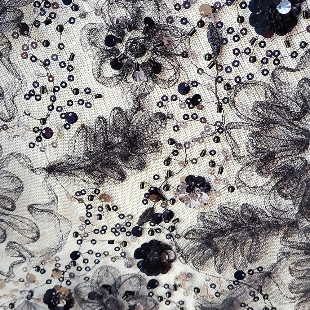Cezanne Black Sequin Evening Shoulder Wrap Shawl